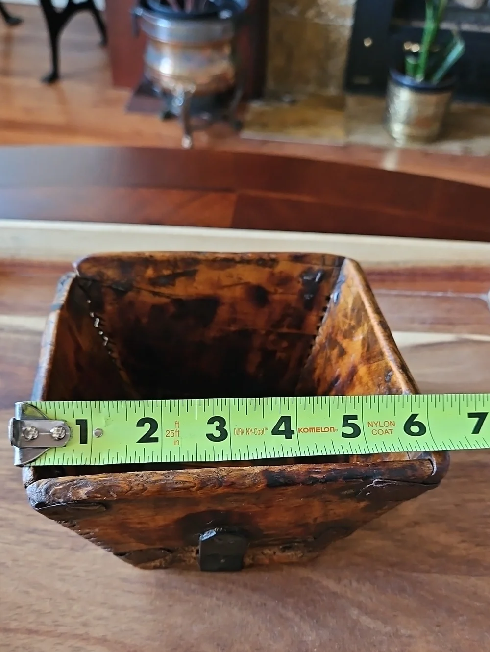 Antique Asian Wooden Rice Measure Box - Primitive Wabi-Sabi Distressed